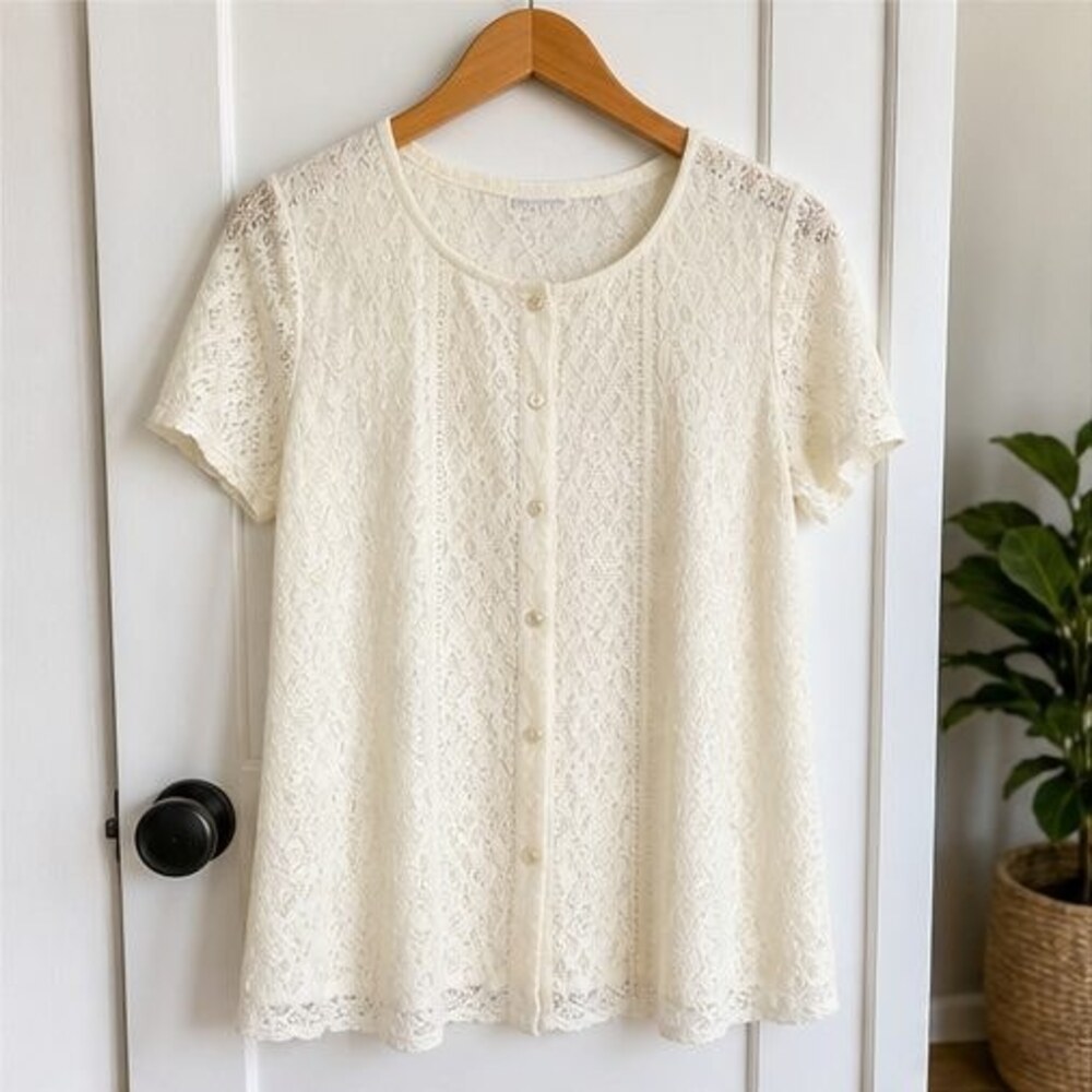 Cream Button Blouse